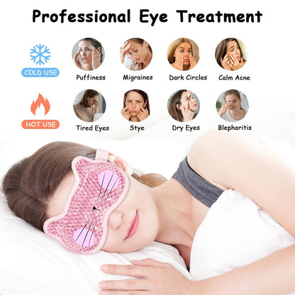 CONBELLA 2-Pack Cooling Eye Mask Gel Eye Mask - Reusable Hot Cold Therapy for Puffiness, Dark Circles, Eye Bags, Dry Eyes