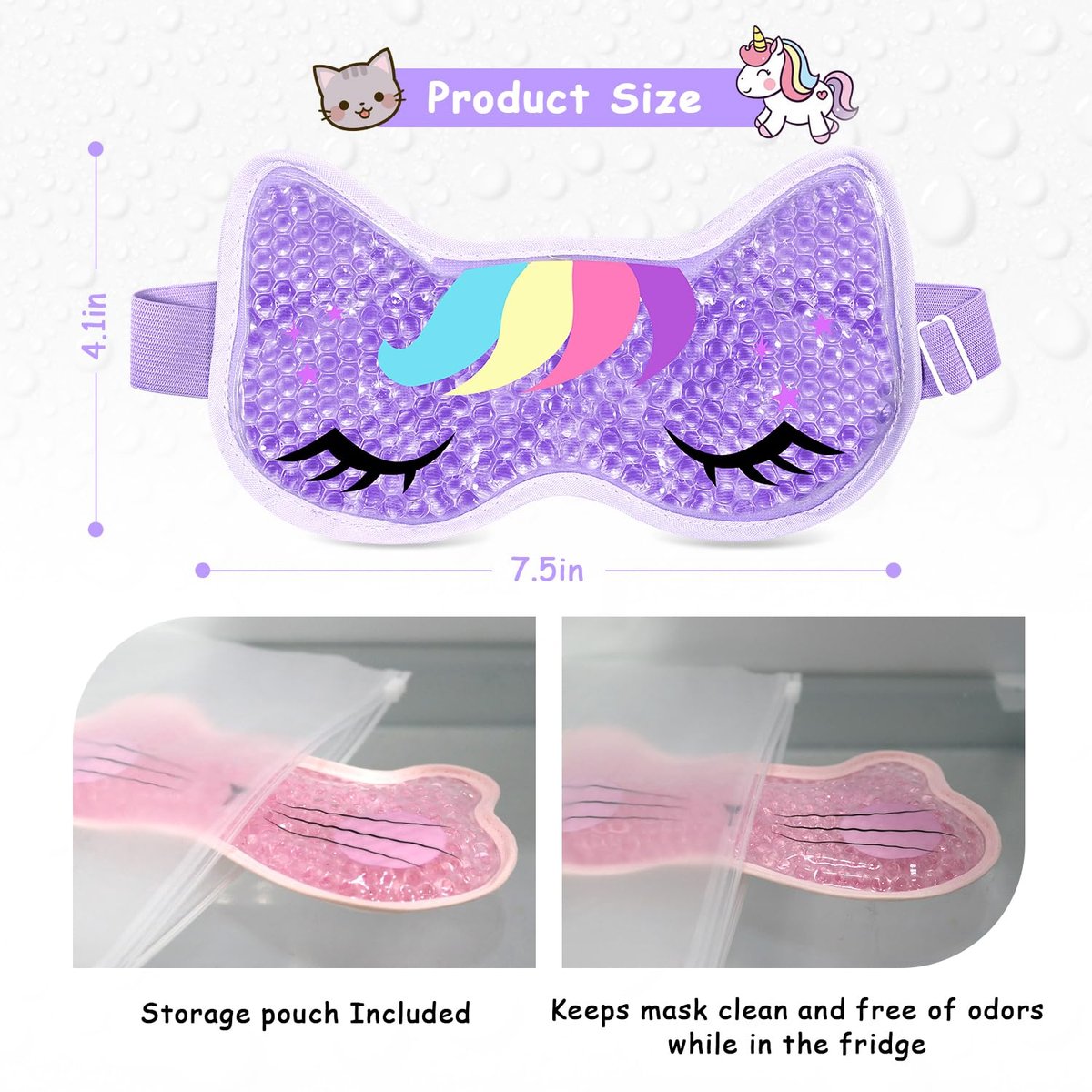 CONBELLA 2-Pack Cooling Eye Mask Gel Eye Mask - Reusable Hot Cold Therapy for Puffiness, Dark Circles, Eye Bags, Dry Eyes - görsel 11