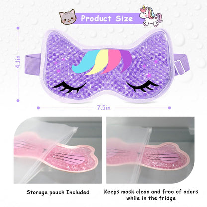 CONBELLA 2-Pack Cooling Eye Mask Gel Eye Mask - Reusable Hot Cold Therapy for Puffiness, Dark Circles, Eye Bags, Dry Eyes