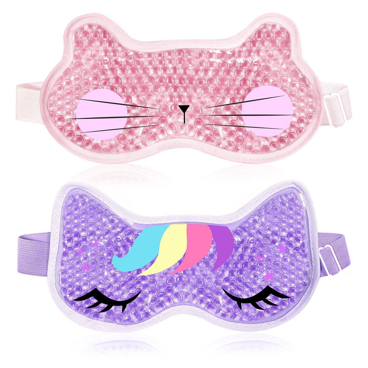 CONBELLA 2-Pack Cooling Eye Mask Gel Eye Mask - Reusable Hot Cold Therapy for Puffiness, Dark Circles, Eye Bags, Dry Eyes - görsel 1