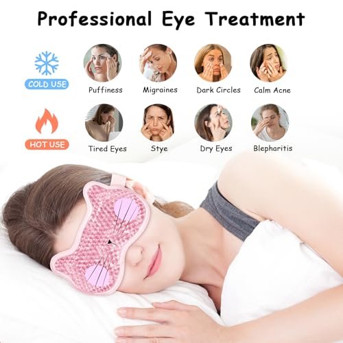 CONBELLA 2-Pack Cooling Eye Mask Gel Eye Mask - Reusable Hot Cold Therapy for Puffiness, Dark Circles, Eye Bags, Dry Eyes - görsel 4