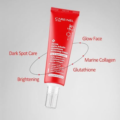 CARE:NEL Whitening Cream for Face - Korea Derma Alpha Arbutin Glutathione 45ml Avelisse
