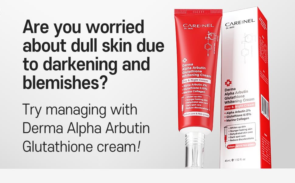 CARE:NEL Whitening Cream for Face - Korea Derma Alpha Arbutin Glutathione 45ml Avelisse
