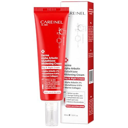 CARE:NEL Whitening Cream for Face - Korea Derma Alpha Arbutin Glutathione 45ml Avelisse