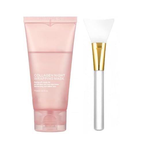 LOYOTICE Collagen Overnight Wrapping Peel Off Facial Mask - Hydrates, Tightens, Reduces Sagging, Restores Elasticity & Hydration Care with Brush (2.54 fl.oz) - görsel 2