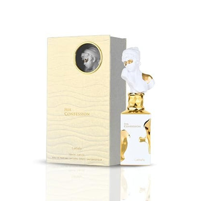 Lattafa Her Confession Eau de Parfum for Women - Vanilla, Floral, Amber, Musk - Long-Lasting 3.4 oz (100 ml) Avelisse