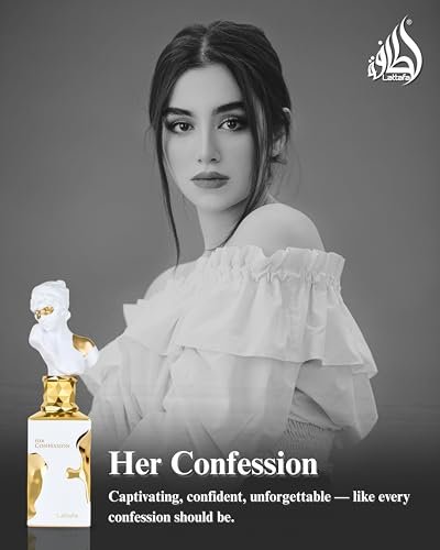 Lattafa Her Confession Eau de Parfum for Women - Vanilla, Floral, Amber, Musk - Long-Lasting 3.4 oz (100 ml) Avelisse