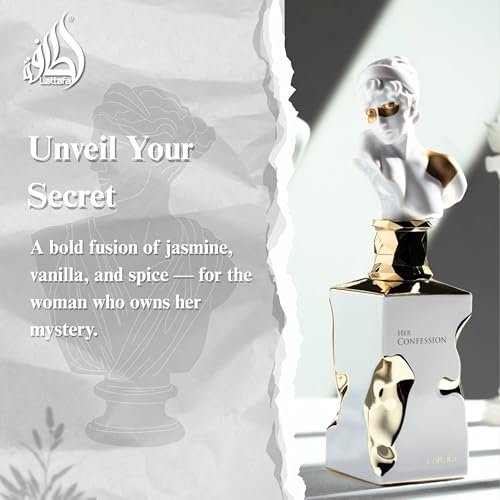 Lattafa Her Confession Eau de Parfum for Women - Vanilla, Floral, Amber, Musk - Long-Lasting 3.4 oz (100 ml) Avelisse