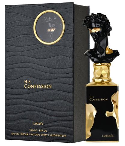 Lattafa His Confession for Men Eau de Parfum Spray, 3.4 oz (100 ml) – Long-Lasting Woody Oriental Fragrance Avelisse