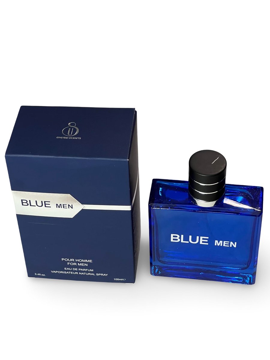United Scents BLUE MEN Eau de Parfum for Men - 3.4 Fl Oz | Grapefruit, Lemon, Mint, Vetiver - görsel 2