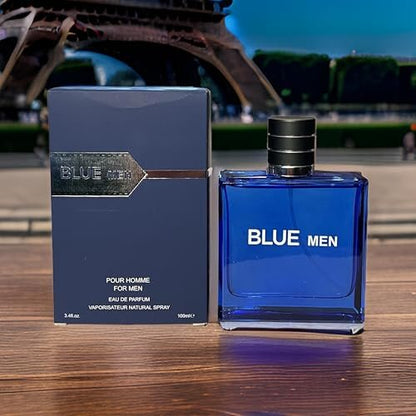 United Scents BLUE MEN Eau de Parfum for Men - 3.4 Fl Oz | Grapefruit, Lemon, Mint, Vetiver