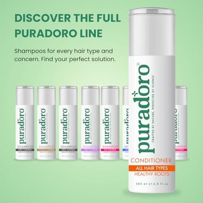 Puradoro Conditioner for All Hair Types & Healthy Roots – Hydrates & Strengthens with Argan, Jojoba & Keratin, Infused with Shea Butter & Aloe Vera