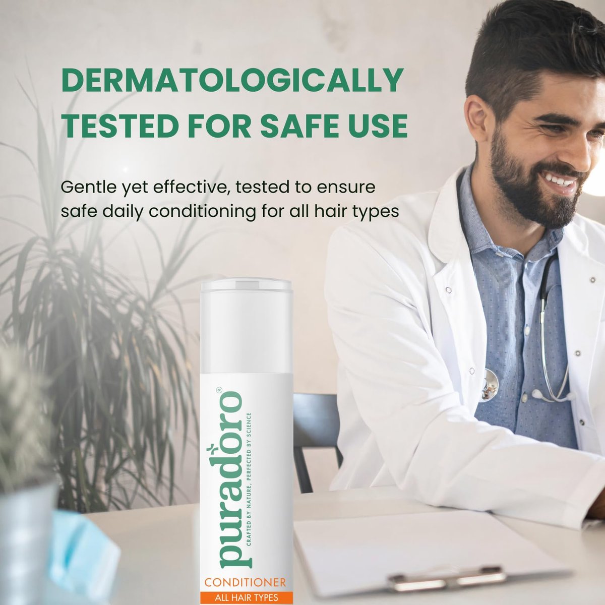 Puradoro Conditioner for All Hair Types & Healthy Roots – Hydrates & Strengthens with Argan, Jojoba & Keratin, Infused with Shea Butter & Aloe Vera - görsel 10
