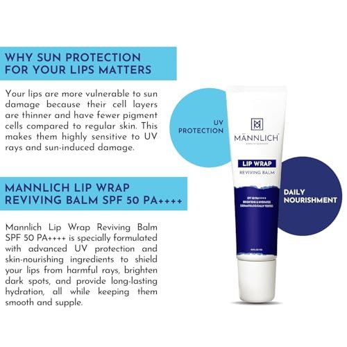 Mannlich Lip Balm for Men with SPF 50 PA++++ & 2% Kojic Acid – Moisturizing Lip Care for Dry & Chapped Lips, 10g - görsel 12