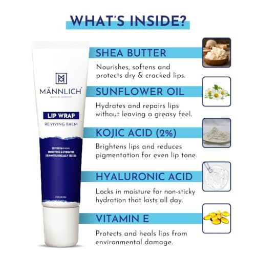 Mannlich Lip Balm for Men with SPF 50 PA++++ & 2% Kojic Acid – Moisturizing Lip Care for Dry & Chapped Lips, 10g - görsel 14