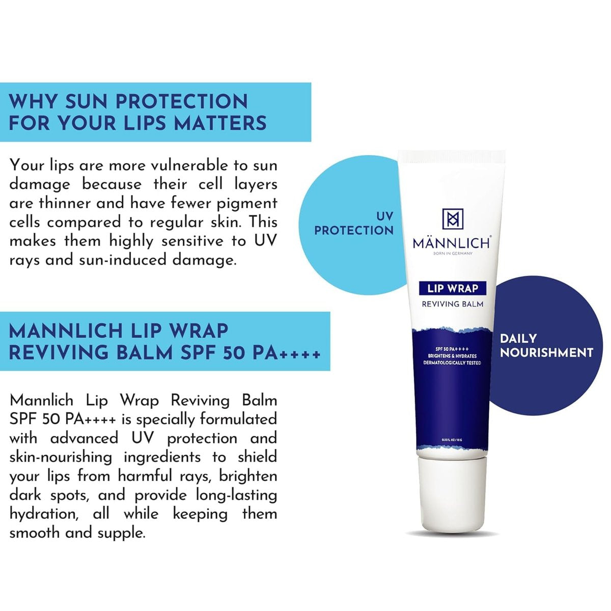 Mannlich Lip Balm for Men with SPF 50 PA++++ & 2% Kojic Acid – Moisturizing Lip Care for Dry & Chapped Lips, 10g - görsel 11