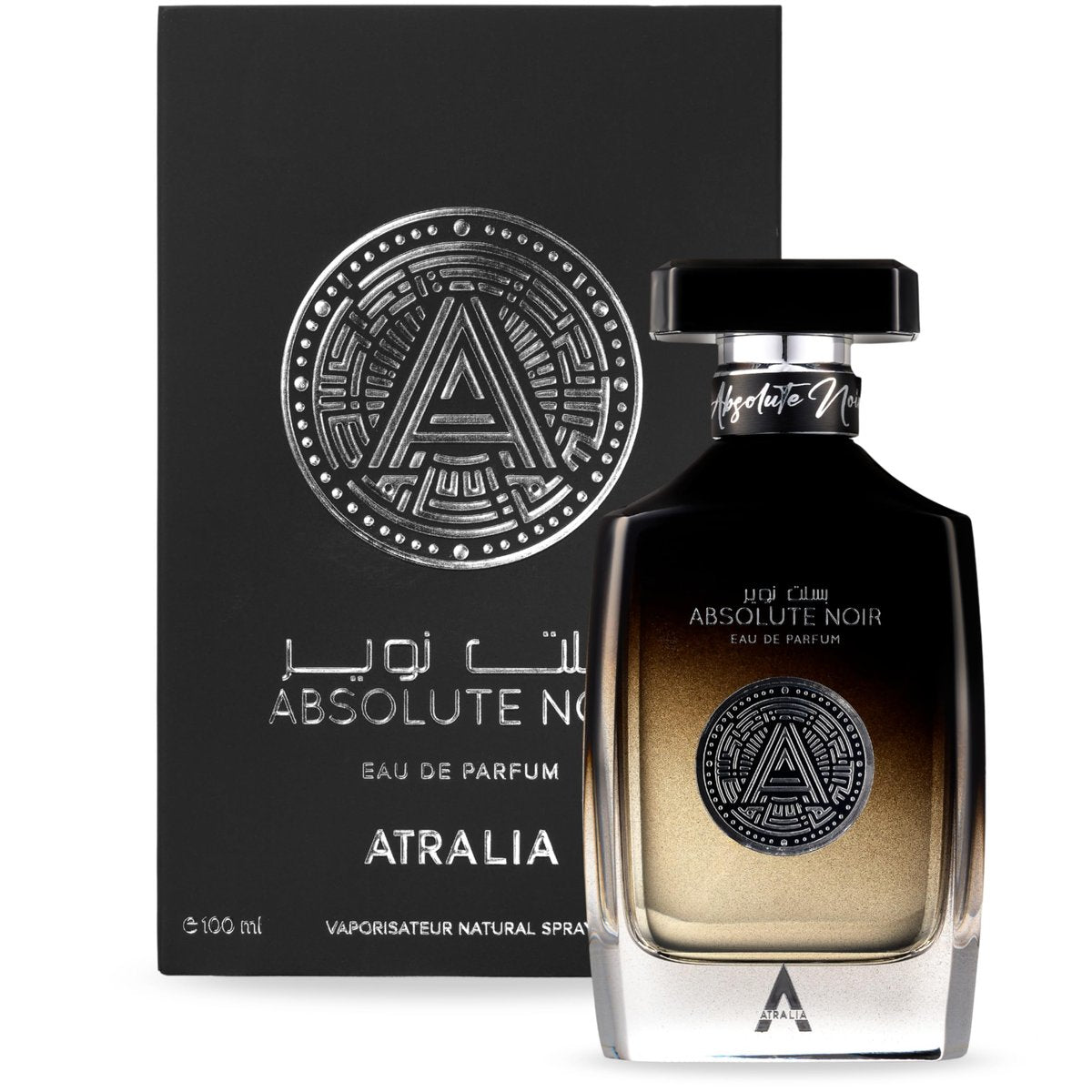 Atralia Absolute Noir Eau De Parfum for Men 100ml 3.4oz – Long-Lasting Luxury Fragrance with Bergamot, Lemon, Grapefruit & Pink Pepper Avelisse
