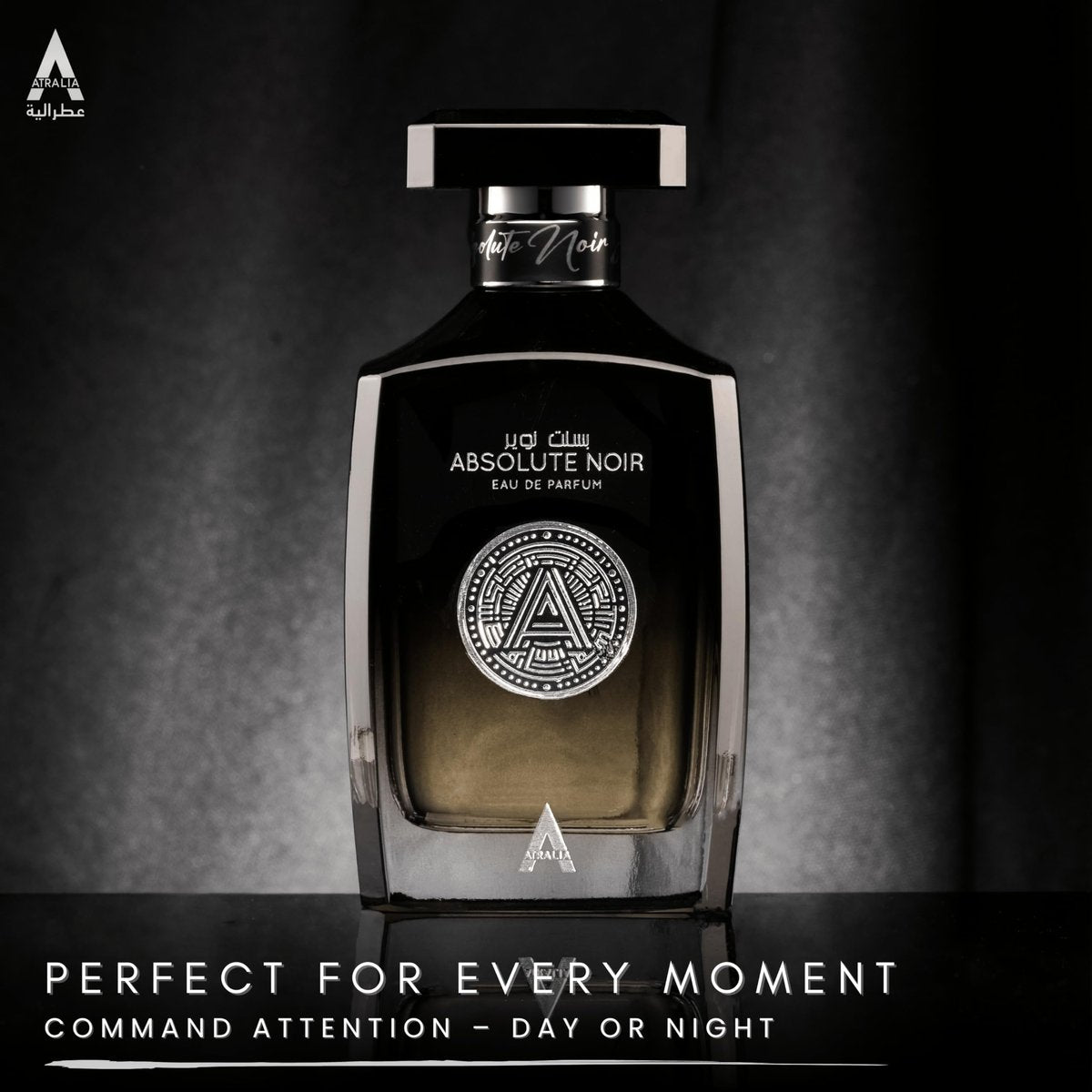 Atralia Absolute Noir Eau De Parfum for Men 100ml 3.4oz – Long-Lasting Luxury Fragrance with Bergamot, Lemon, Grapefruit & Pink Pepper Avelisse