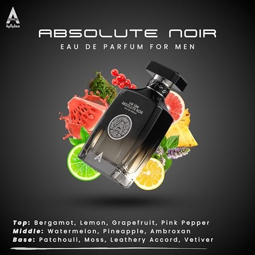 Atralia Absolute Noir Eau De Parfum for Men 100ml 3.4oz – Long-Lasting Luxury Fragrance with Bergamot, Lemon, Grapefruit & Pink Pepper Avelisse