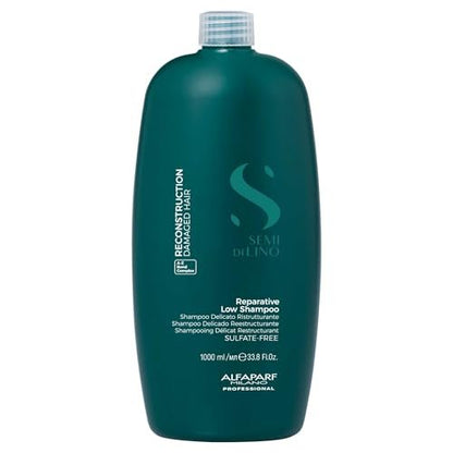 ALFAPARF MILANO Semi di Lino Reconstruction Bond Repair Shampoo - Reparative Shampoo for Colored, Bleached, or Damaged Hair - Sulfate Free - Color Safe - Restores Fiber & Elasticity (33.8 fl oz)