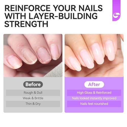 Gelike ec 8 in 1 Nail Ridge Filler for Damaged Nails – Strengthener, Growth & Top Coat in One Milky White Treatment Avelisse