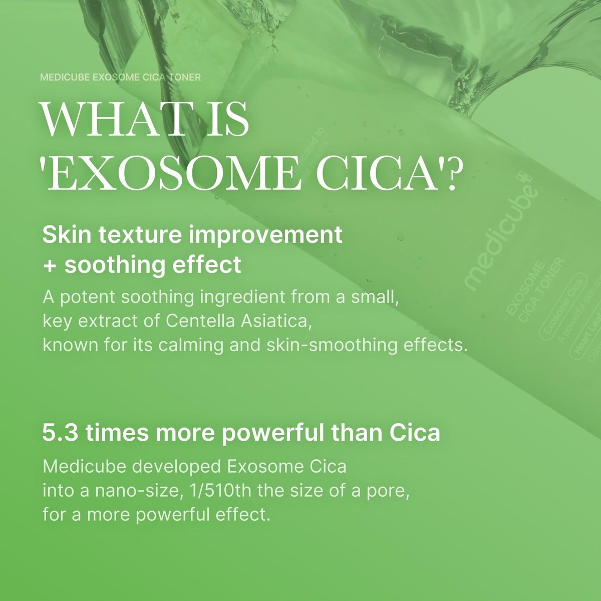 medicube Exosome CICA Toner: Daily Soothing Toner with Exosome CICA, Heartleaf, Tea Tree & 12 Kinds of CICA – Low Irritation Sebum Care for Stressed Skin (210ml / 7.10 fl.oz.) - görsel 3