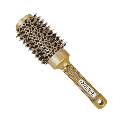 Professional Boar Bristle Round Brush for Blow Out – Nano Thermal Ceramic & Ionic Hair Brush for Voluminous Curls and Smooth Blow Drying (1.7 Inch Barrel, 45mm)