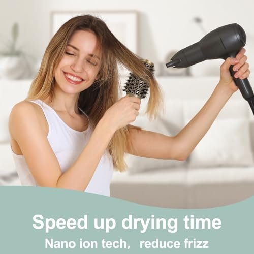 Professional Boar Bristle Round Brush for Blow Out – Nano Thermal Ceramic & Ionic Hair Brush for Voluminous Curls and Smooth Blow Drying (1.7 Inch Barrel, 45mm) - görsel 4