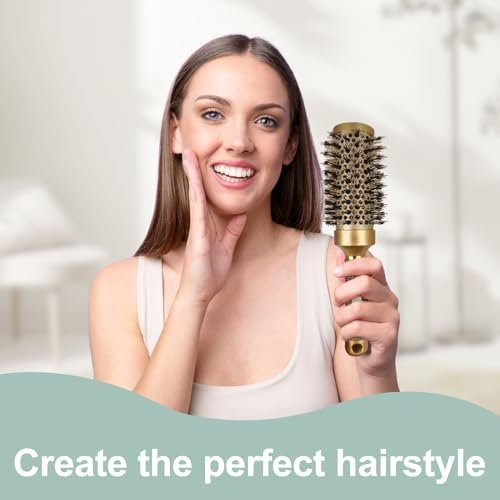 Professional Boar Bristle Round Brush for Blow Out – Nano Thermal Ceramic & Ionic Hair Brush for Voluminous Curls and Smooth Blow Drying (1.7 Inch Barrel, 45mm) - görsel 8