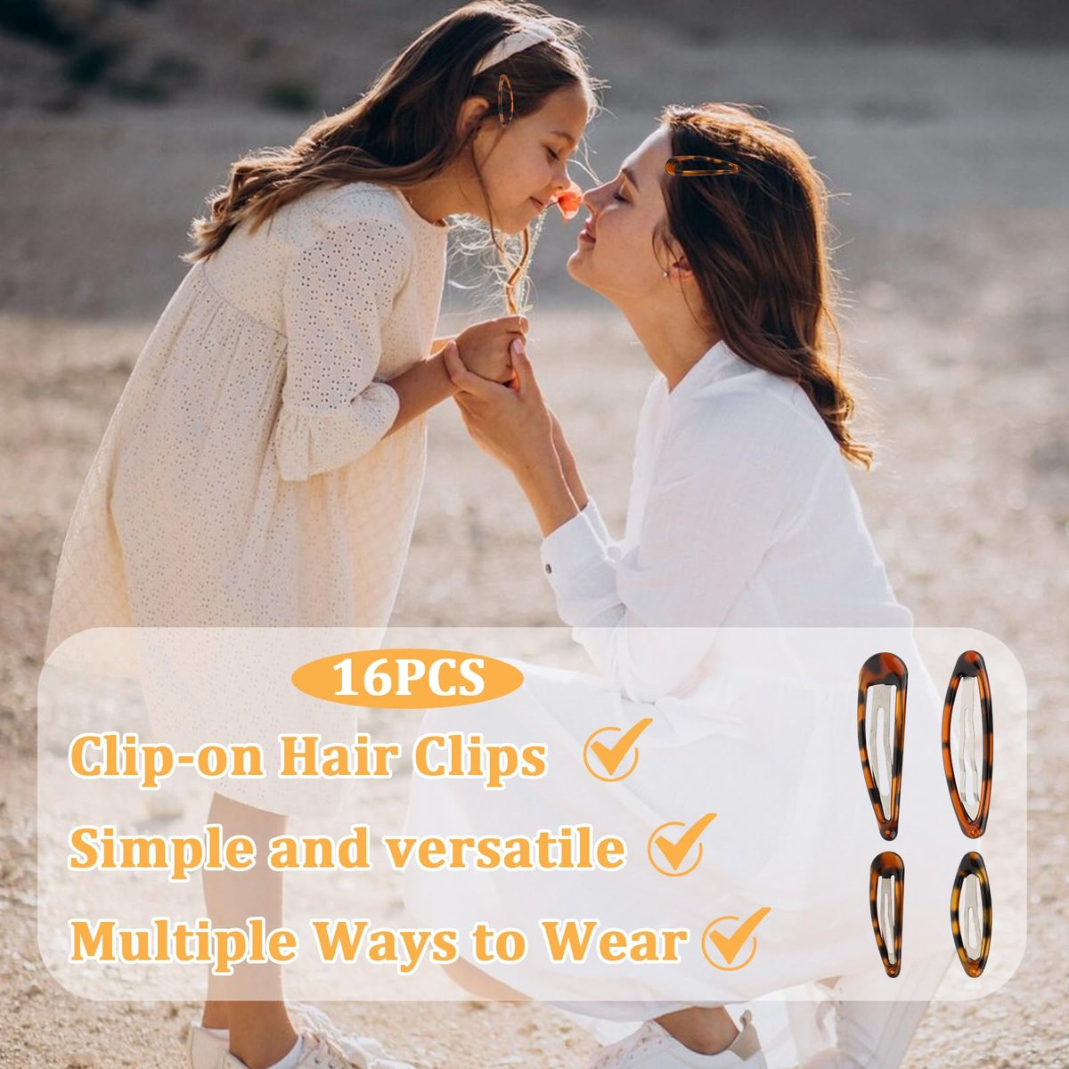 Giantree 16 Pcs Snap Hair Clips - Classic Tortoise Metal Hair Barrettes for Women, 4 Sizes No Slip for Fine and Thick Hair Avelisse