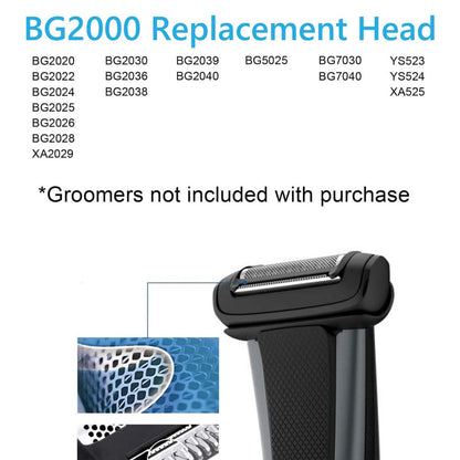 Fivoras BG2000 Replacement Head Compatible with Philips Norelco Bodygroom Series 7000, BG7030, BG7040, BG2029, BG2030, BG2040, BG5025 – 2-Pack Avelisse
