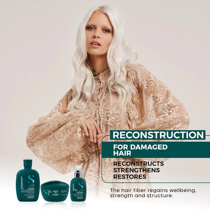 Alfaparf Milano Semi di Lino Reconstruction Bond Repair Hair Treatment Cream - Thermal Protector & Breakage Shield - Leave-In for Damaged Hair, Vegan (4.23 oz) Avelisse