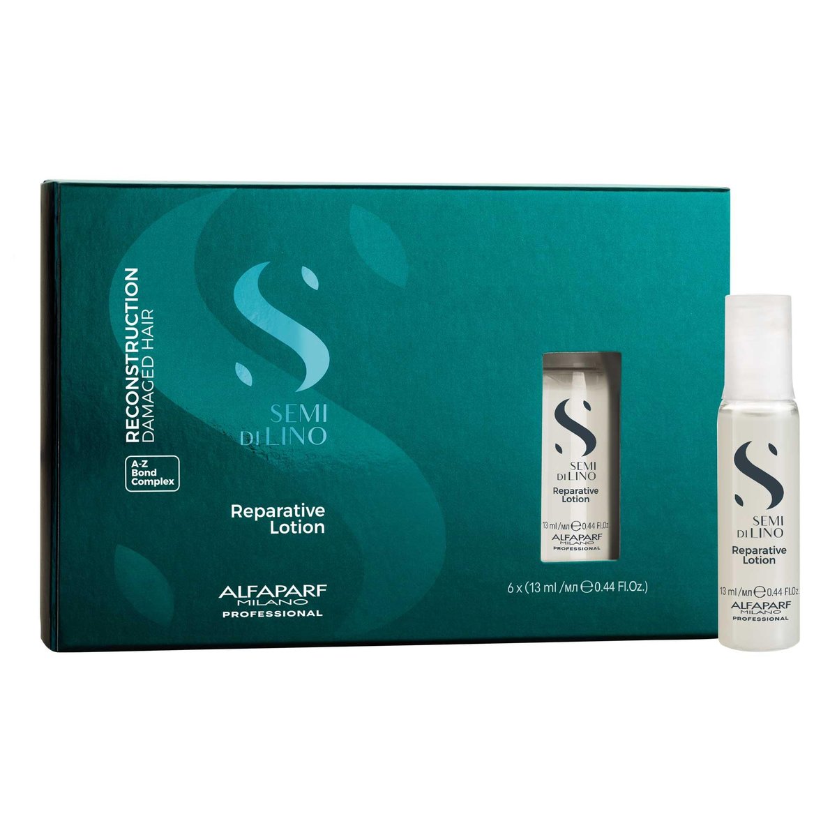 ALFAPARF MILANO Semi di Lino Reconstruction Reparative Lotion Treatment - 6 Vials, 2.64 oz - Thermal Protection & Anti-Breakage for Damaged Hair Avelisse