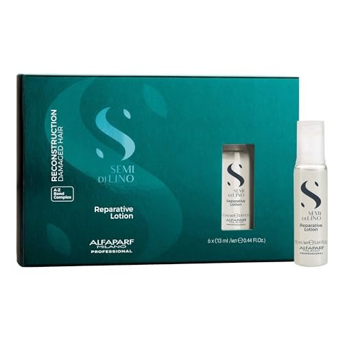 ALFAPARF MILANO Semi di Lino Reconstruction Reparative Lotion Treatment - 6 Vials, 2.64 oz - Thermal Protection & Anti-Breakage for Damaged Hair Avelisse