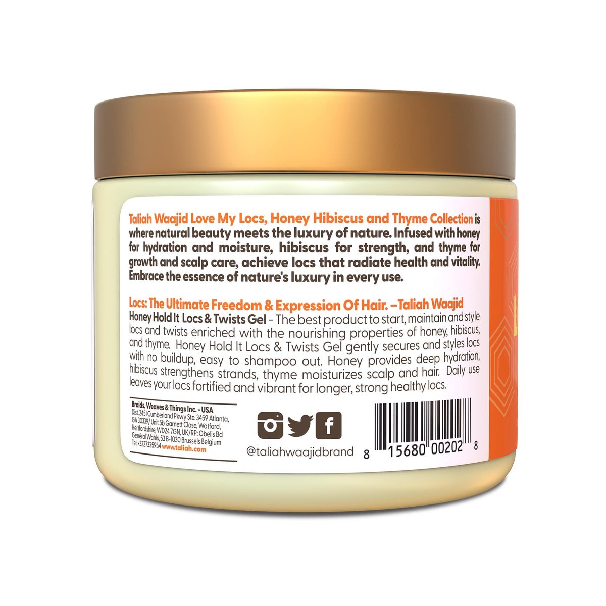Taliah Waajid Love My Locs Honey Hold It Locs & Twists Gel – 16 oz Styling Gel for Locs, Twists, and Textured Hair with Honey, Hibiscus, and Thyme Avelisse
