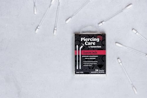 Tattoo Goo Piercing Care Cleansing Swabs – 24 Count Medicated Aftercare Swabs, Alcohol-Free, Antiseptic Formula for Oral & Dermal Piercings - görsel 6
