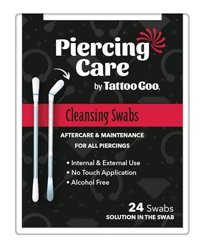 Tattoo Goo Piercing Care Cleansing Swabs – 24 Count Medicated Aftercare Swabs, Alcohol-Free, Antiseptic Formula for Oral & Dermal Piercings - görsel 2