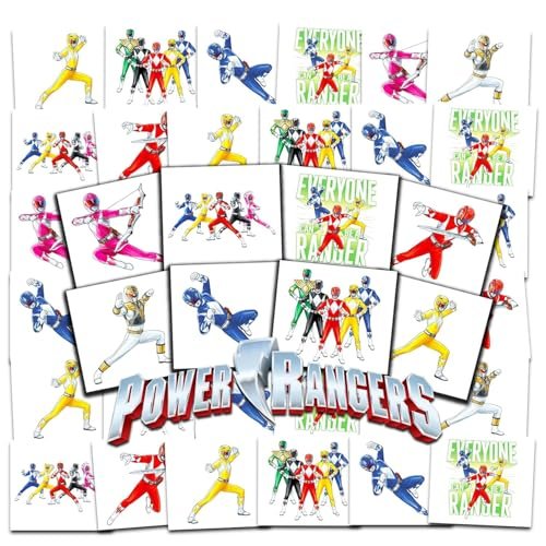 Power Rangers Temporary Tattoos Party Favors – 70+ Individual 2" x 2" Tattoos for Kids, Boys, Girls | Made in USA - görsel 2
