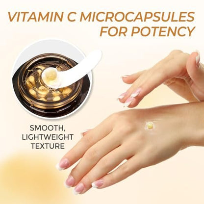 FIUMOT Deep Vitamin C Golden Capsule Hydrating Face Moisturizer - Antioxidant Protection, Lightweight Daily Skincare Avelisse