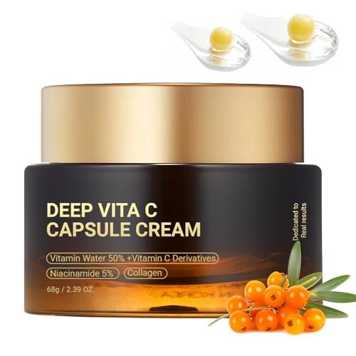 FIUMOT Deep Vitamin C Golden Capsule Hydrating Face Moisturizer - Antioxidant Protection, Lightweight Daily Skincare Avelisse
