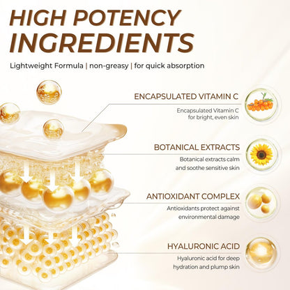 FIUMOT Deep Vitamin C Golden Capsule Hydrating Face Moisturizer - Antioxidant Protection, Lightweight Daily Skincare Avelisse