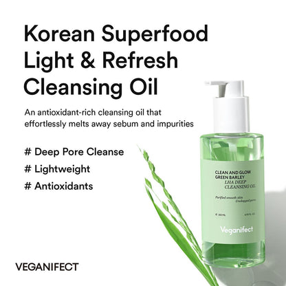 VEGANIFECT LHA Deep Cleansing Oil – Pore Control & Blackhead Remover, Gentle Hydrating Makeup Remover, Korean Skincare 205ml Avelisse