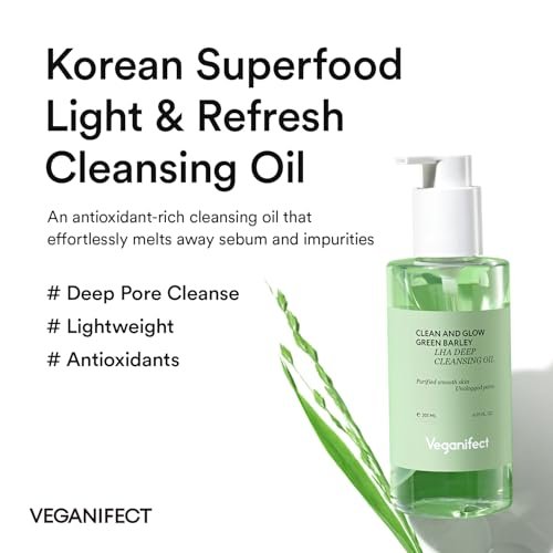VEGANIFECT LHA Deep Cleansing Oil – Pore Control & Blackhead Remover, Gentle Hydrating Makeup Remover, Korean Skincare 205ml Avelisse