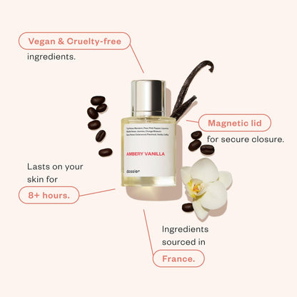 Dossier Ambery Vanilla Eau de Parfum - Inspired by Black Opium, Long-Lasting Feminine Fragrance, 3.4 Fl Oz Avelisse