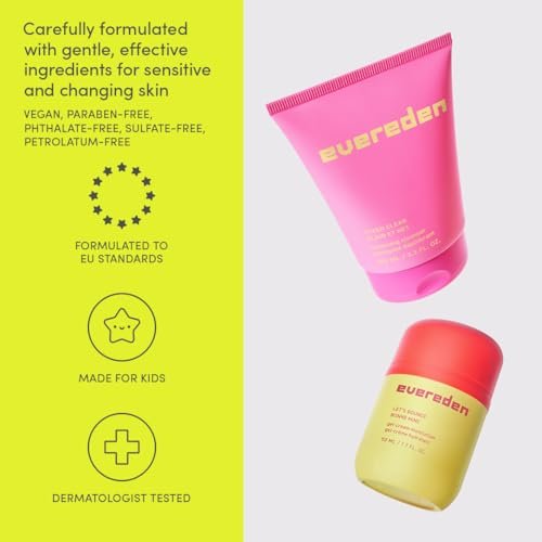 Evereden Steer Clear Balancing Jelly Cleanser for Teens - Vegan Face Wash for Oily & Pimple-Prone Skin - Pre Teen Skin Care Ages 10-12+ - 3.3 Fl Oz Avelisse