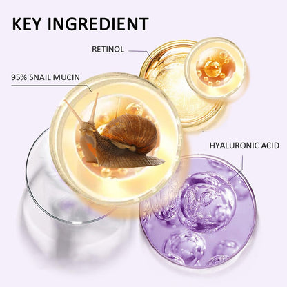 Hydrating Face Balm Stick with 95% Snail Mucin, Retinol & Hyaluronic Acid – Multi Balm Moisturizer for Day & Night, Anti-Wrinkle Skin Repair, 1.41 oz