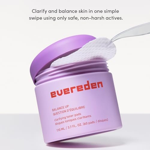 Evereden Toner Pads for Teens - Water-Based Face Toner Pads with Green Tea, Chamomile & White Tea for Oily and Pimple-Prone Skin - Clean, Vegan, Clog-Free Pores - 60 Count Avelisse