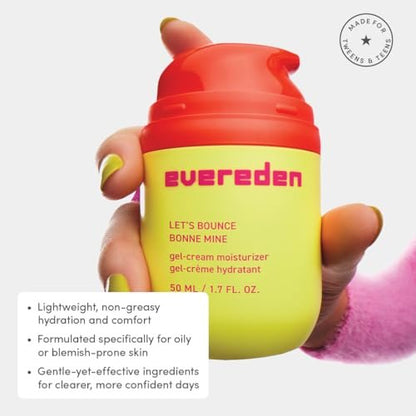 Evereden Gel-Cream for Teens - Preppy Skincare Moisturizer: Lightweight, Non-Greasy Hydration for Oily & Pimple-Prone Skin - Redness-Calming Clean & Vegan Skincare for Tweens, Teens 10-12 & Beyond Avelisse