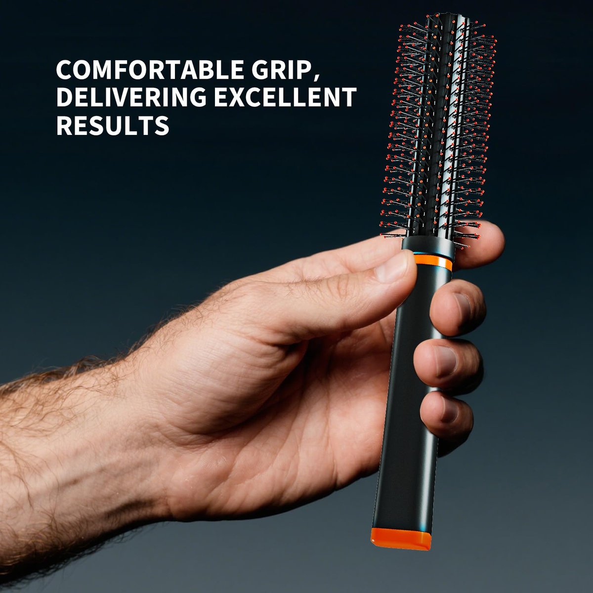 Round Beard Brush - Superior Grooming Tool for Styling Hair or Beard for Men, Round Bristle Heat-Resistant Curling Comb for Blow Drying, The Better Brush for All Hair Beard or Curls Types - görsel 6