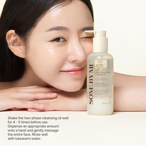 SOME BY MI Lacto Soy Sebum & Blackhead Cleansing Oil – 6.76oz (200ml) – Korean Vegan Makeup-Removing Oil Cleanser with Soybean Extract & Serine – Deep Cleansing for Blackheads & Pores - görsel 12